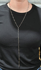The Hadley Silver Plated Chain Lariat-20" Adjustable
