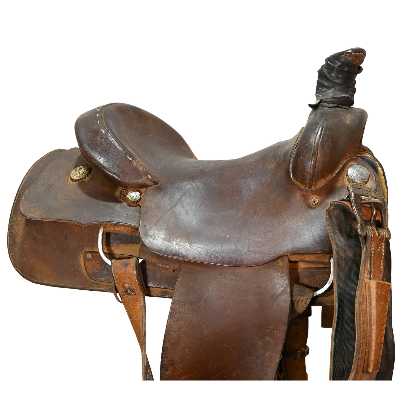 Used 15.5" No Maker Team Roping Saddle