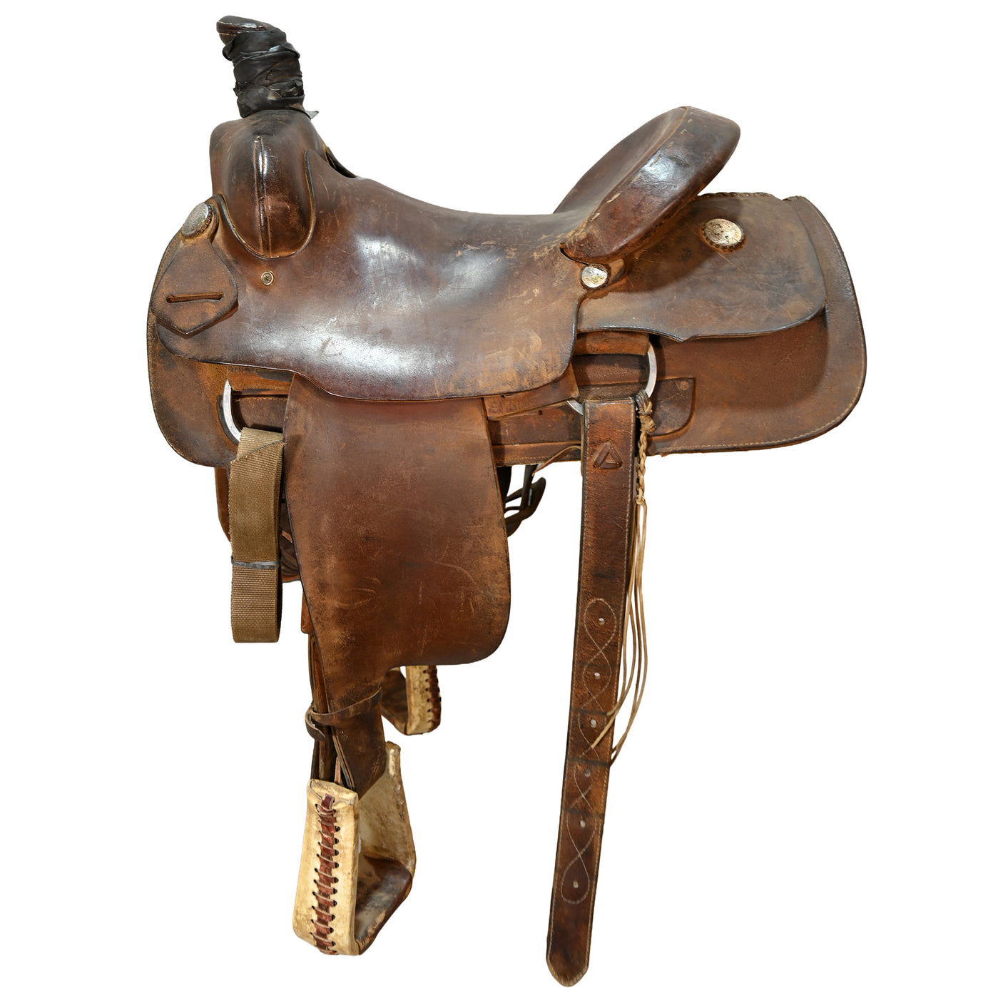 Used 15.5" No Maker Team Roping Saddle
