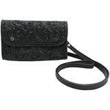 Rafter T Ranch Co. Black Tooled Leather Waist Bag/Crossbody Purse