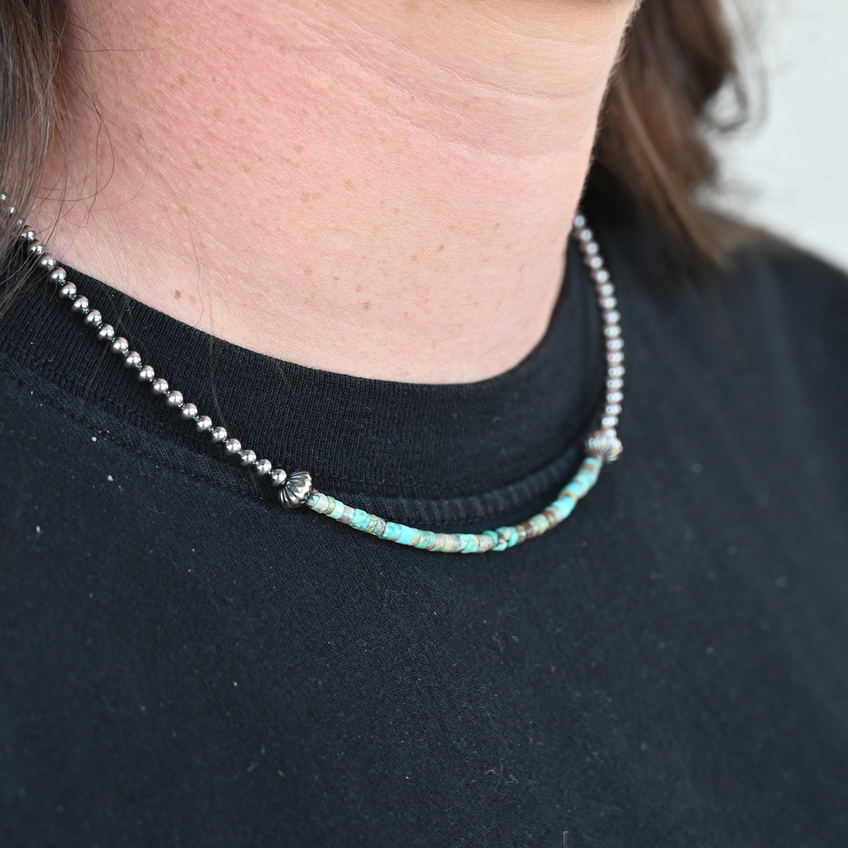 The Marie Pearl Necklace with Heishi Beads