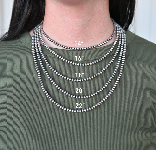 6㍉40㌢いぶし Navajo Pearl Necklace Navajo Pearl Necklace 6mm Beads