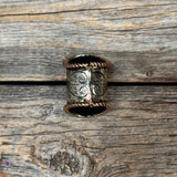 Rodeo Drive Floral Engraved Wild Rag Slide with Turquoise Accents