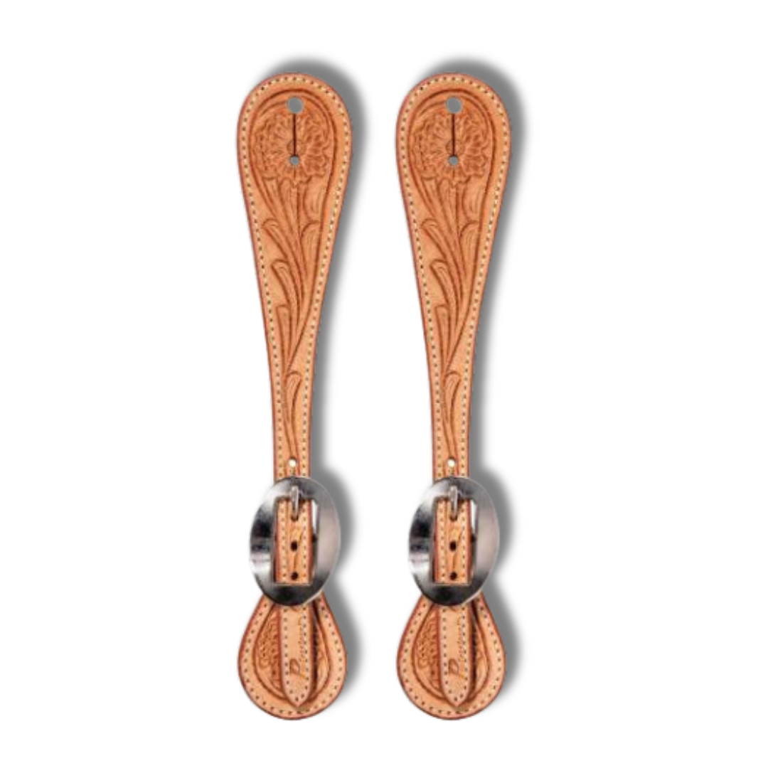 Professional's Choice Floral Tooled Roughout Spur Straps