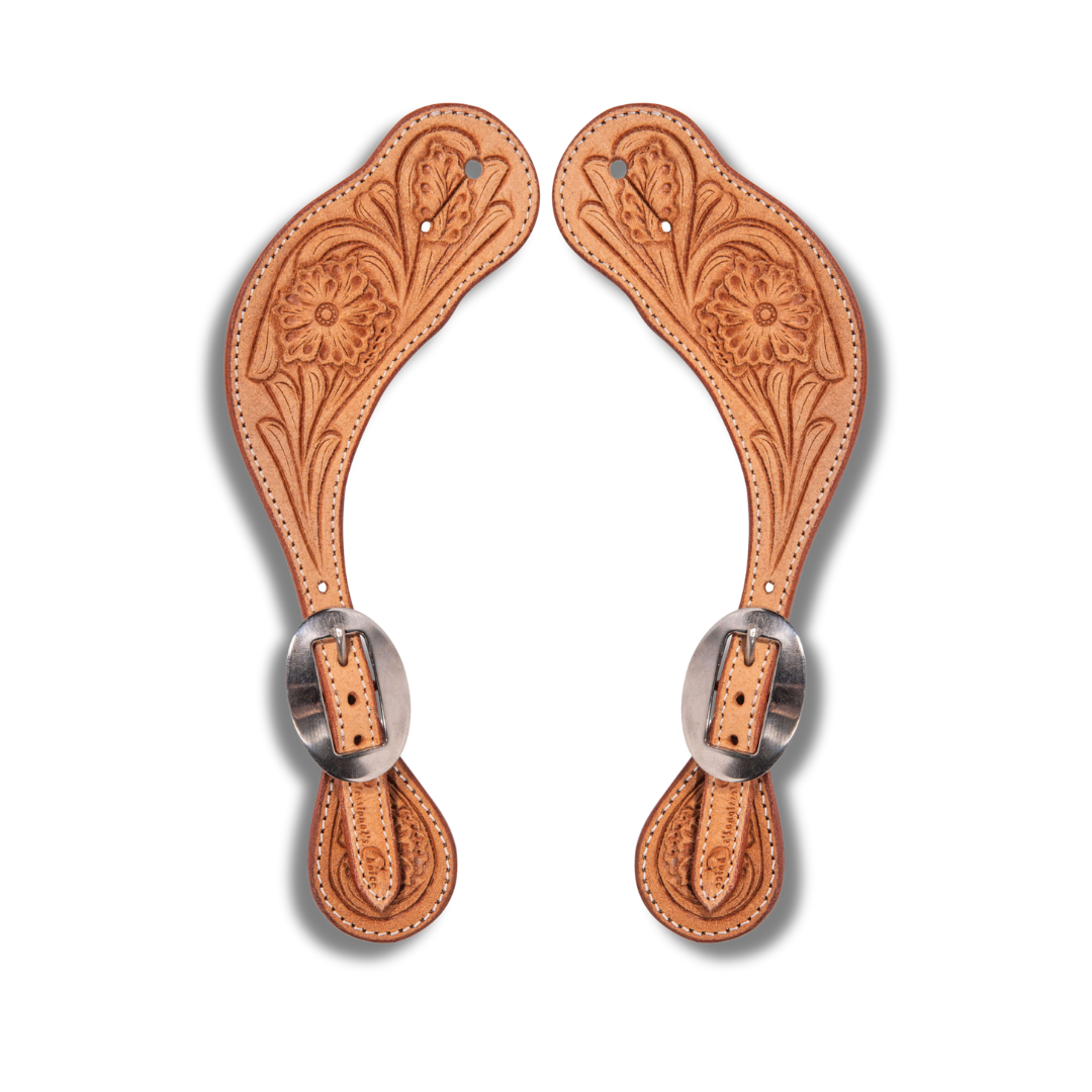 Professional's Choice Men's Floral Tooled Roughout Spur Straps