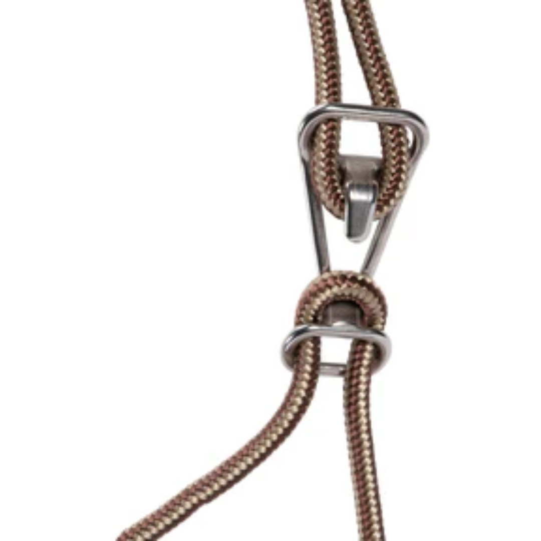 Professional's Choice Easy On Rope Halter with Lead- Chocolate/Tan