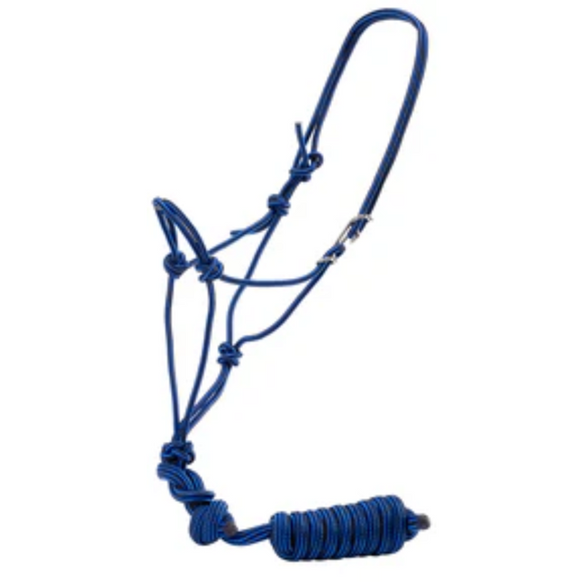 Professional's Choice Easy On Rope Halter with Lead- Royal/Black