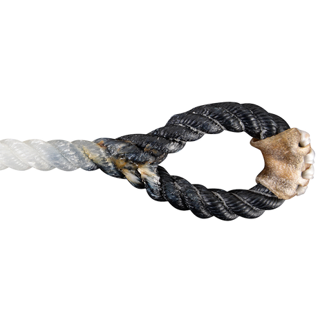 White Rattler Racer Calf Piggin String- Black Eye 1/4"