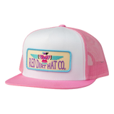 Red Dirt Hat Co. Thunderbird White and Pink Mesh Cap