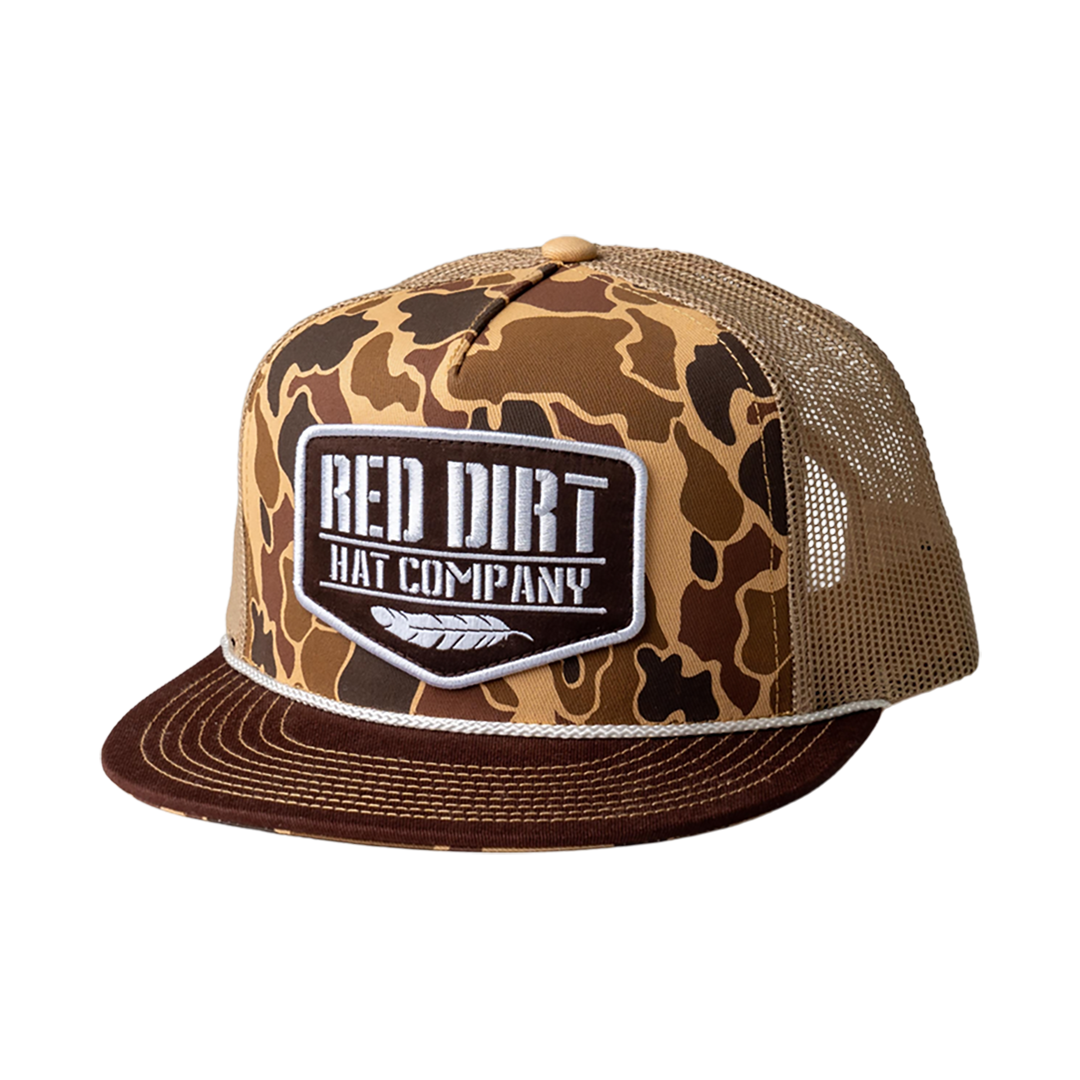 Red Dirt Hat Co. Old Skool Duck Camo and Tan Mesh Cap