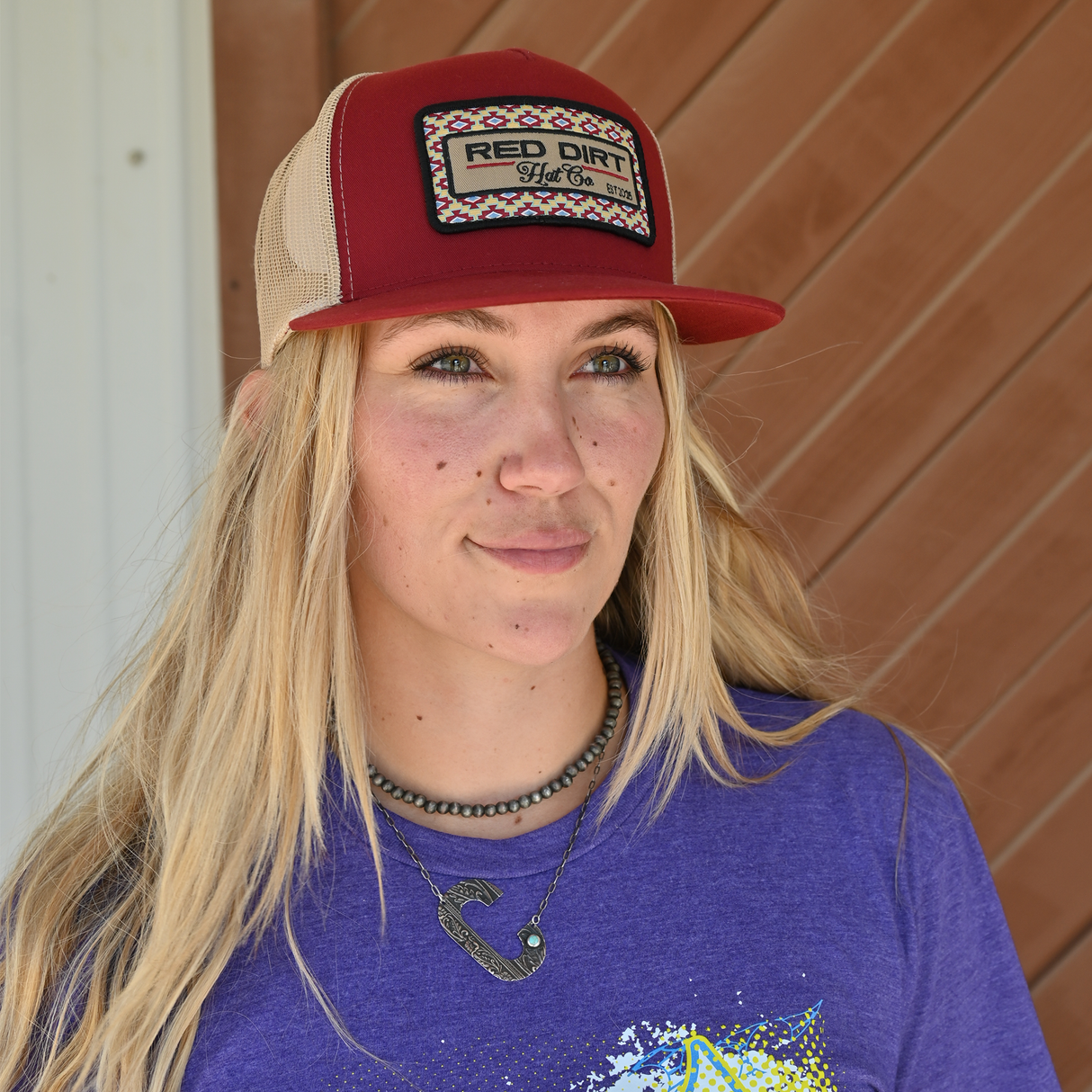 Red Dirt Hat Co. Burgundy and Khaki Saddle Up Cap