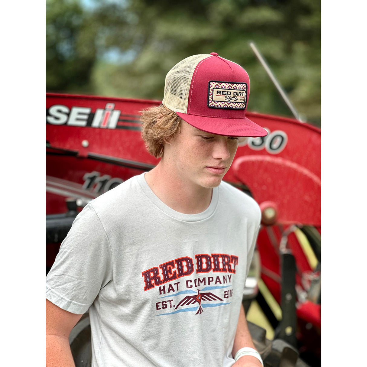 Red Dirt Hat Co. Burgundy and Khaki Saddle Up Cap