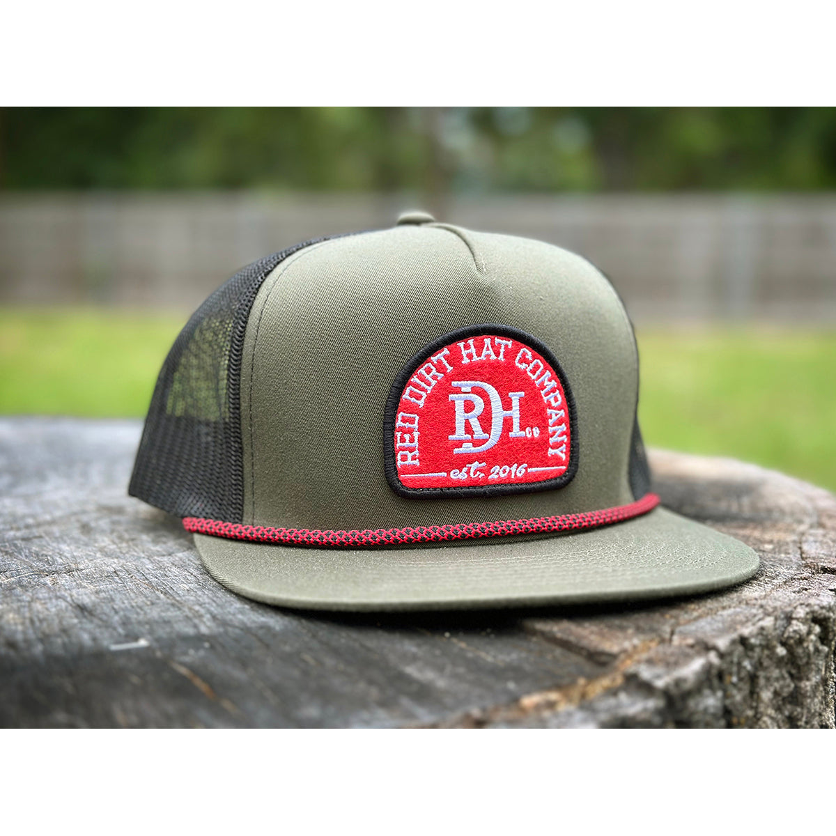 Red Dirt Hat Co. Olive and Black Mesh Ruger Cap