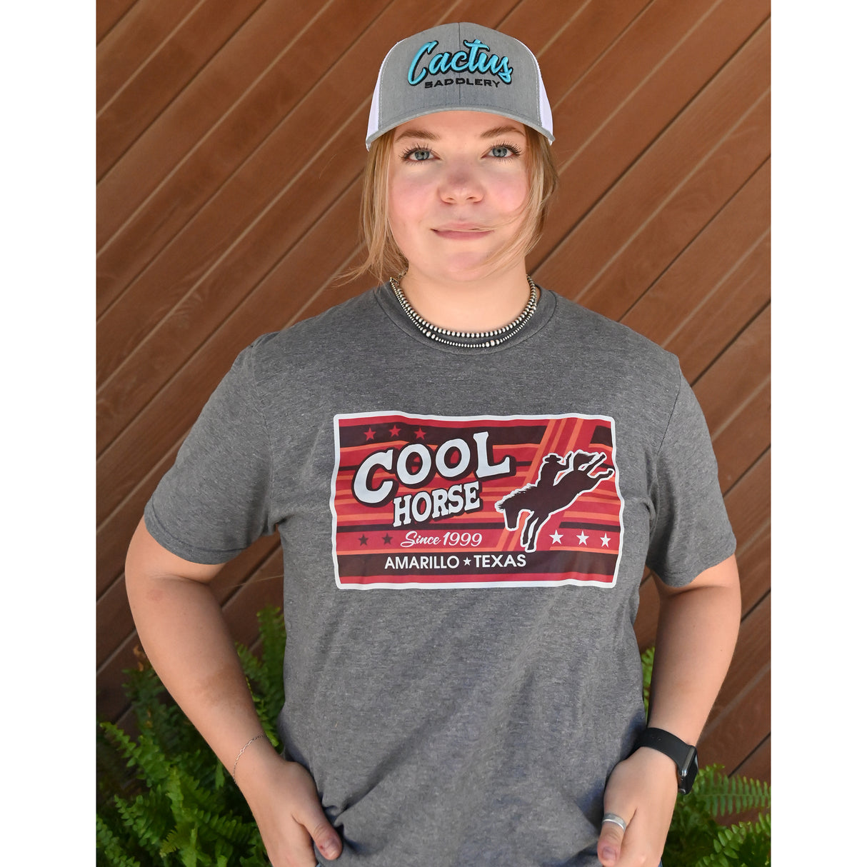 Cactus Saddlery by Red Dirt Hat Co. Heather Grey and White Mesh Snapback Cap