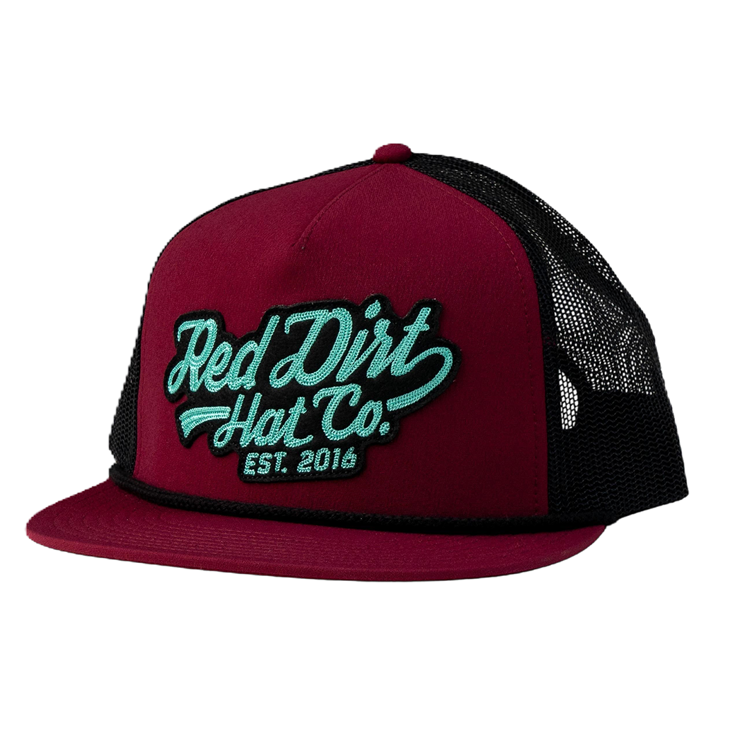 Red Dirt Hat Co. Off the Vine Burgundy and Black Mesh Cap