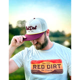 Red Dirt Hat Co. Cowboy Roy Maroon and Khaki Mesh Cap