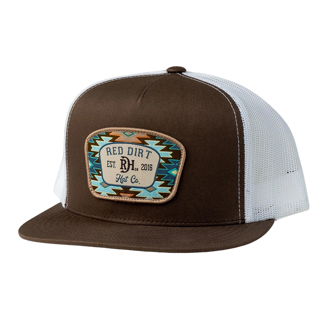 Red Dirt Hat Co. Aztec Jango Brown and White Mesh Cap