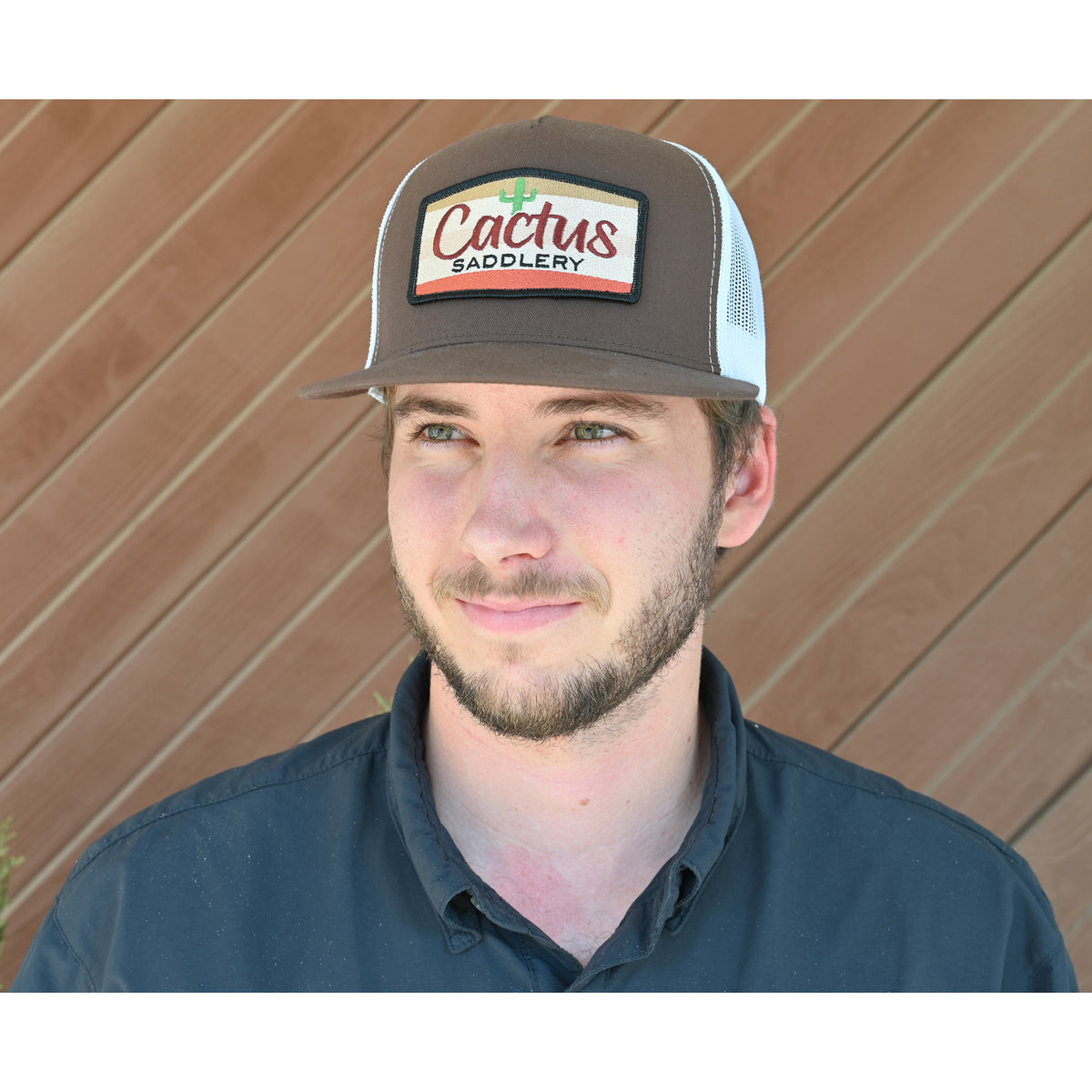 Cactus Saddlery by Red Dirt Hat Co. Chocolate and White Mesh Snapback Cap