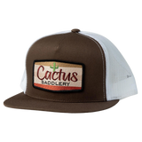Cactus Saddlery by Red Dirt Hat Co. Chocolate and White Mesh Snapback Cap