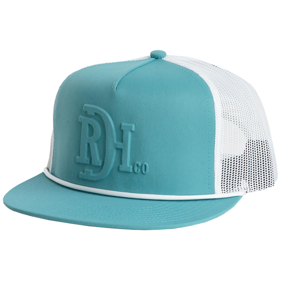Red Dirt Hat Co. Branded Teal and White Mesh Cap