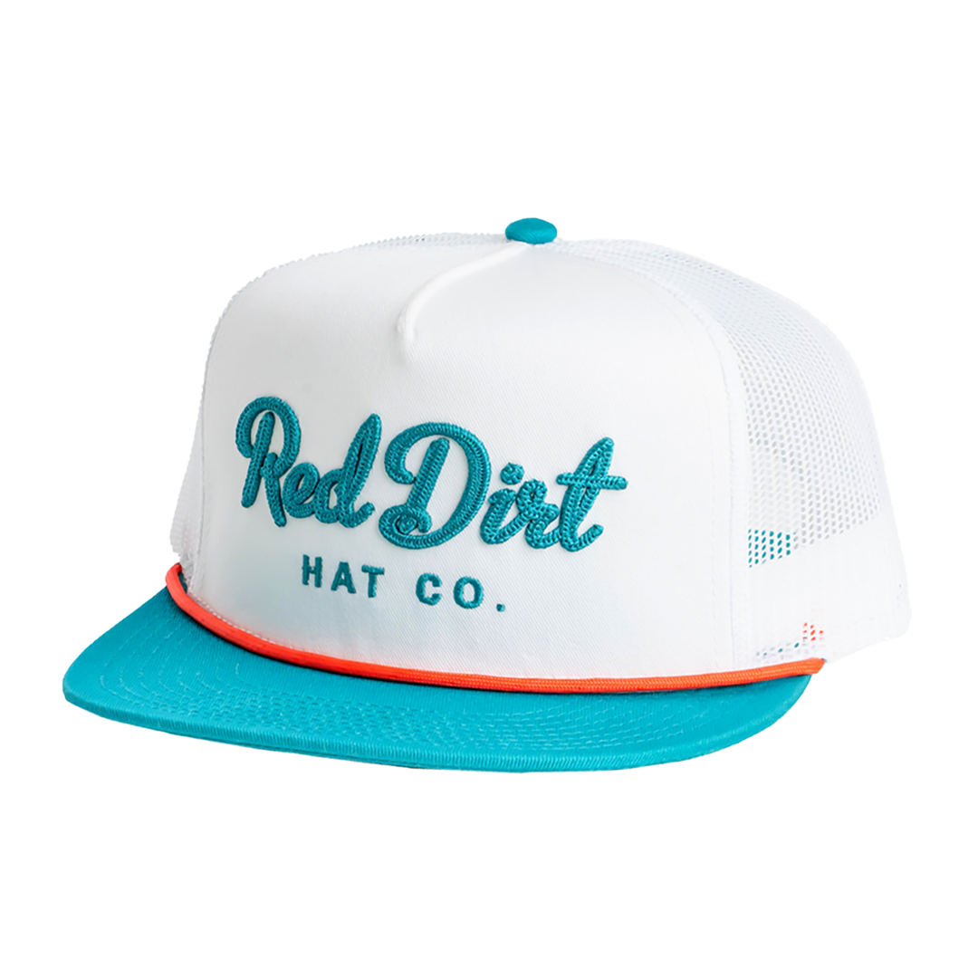 Red Dirt Hat Co. Cowboy Dan Turquoise and White Mesh Cap