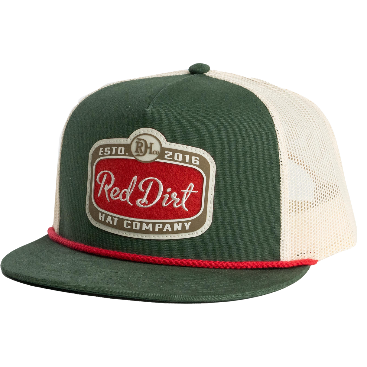 Red Dirt Hat Co. Gitty Up Dark Green and Off White Snapback Cap