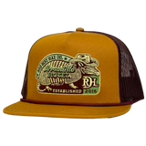 Red Dirt Hat Co. Dillo Motel Mustard and Maroon Snapback Cap