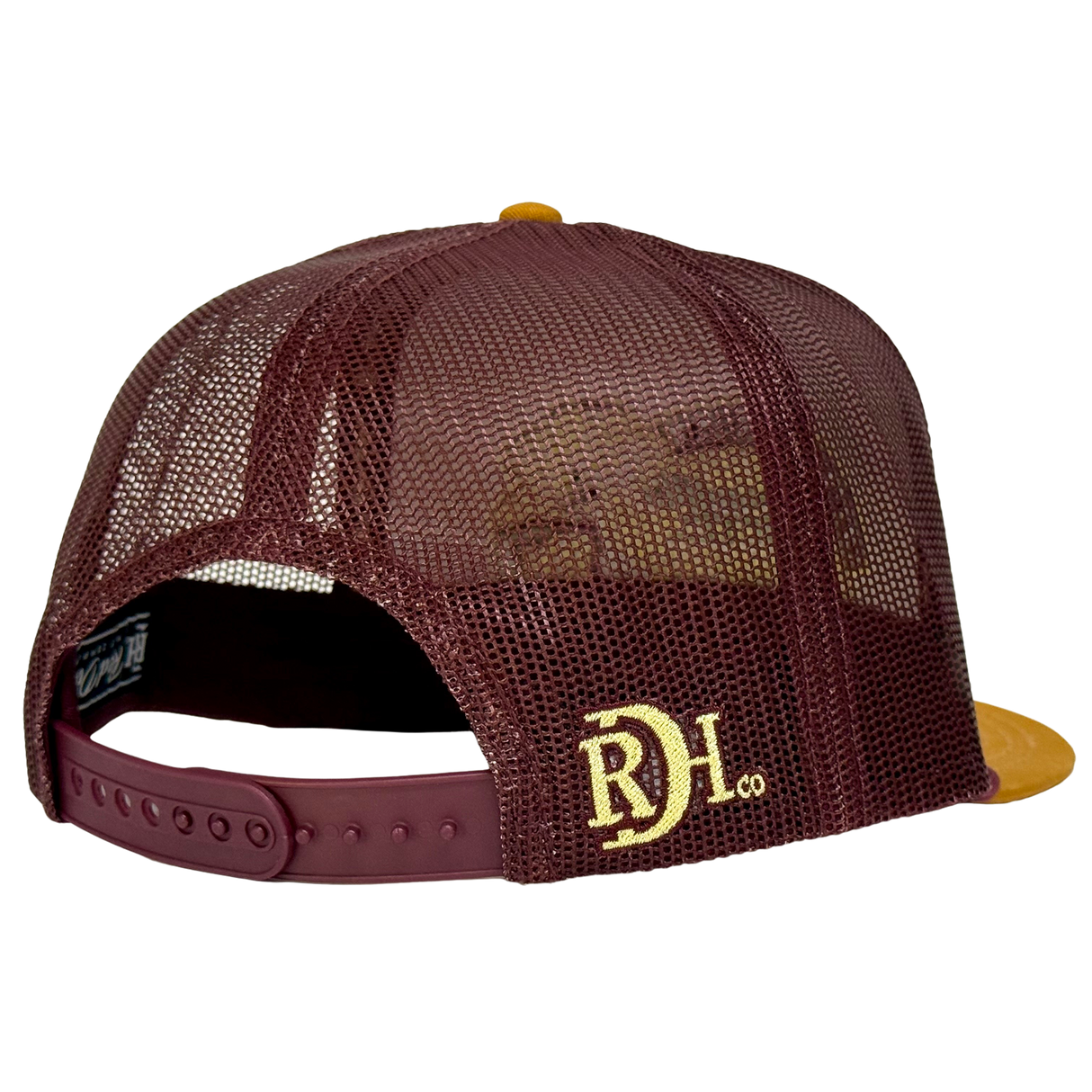 Red Dirt Hat Co. Dillo Motel Mustard and Maroon Snapback Cap