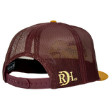 Red Dirt Hat Co. Dillo Motel Mustard and Maroon Snapback Cap