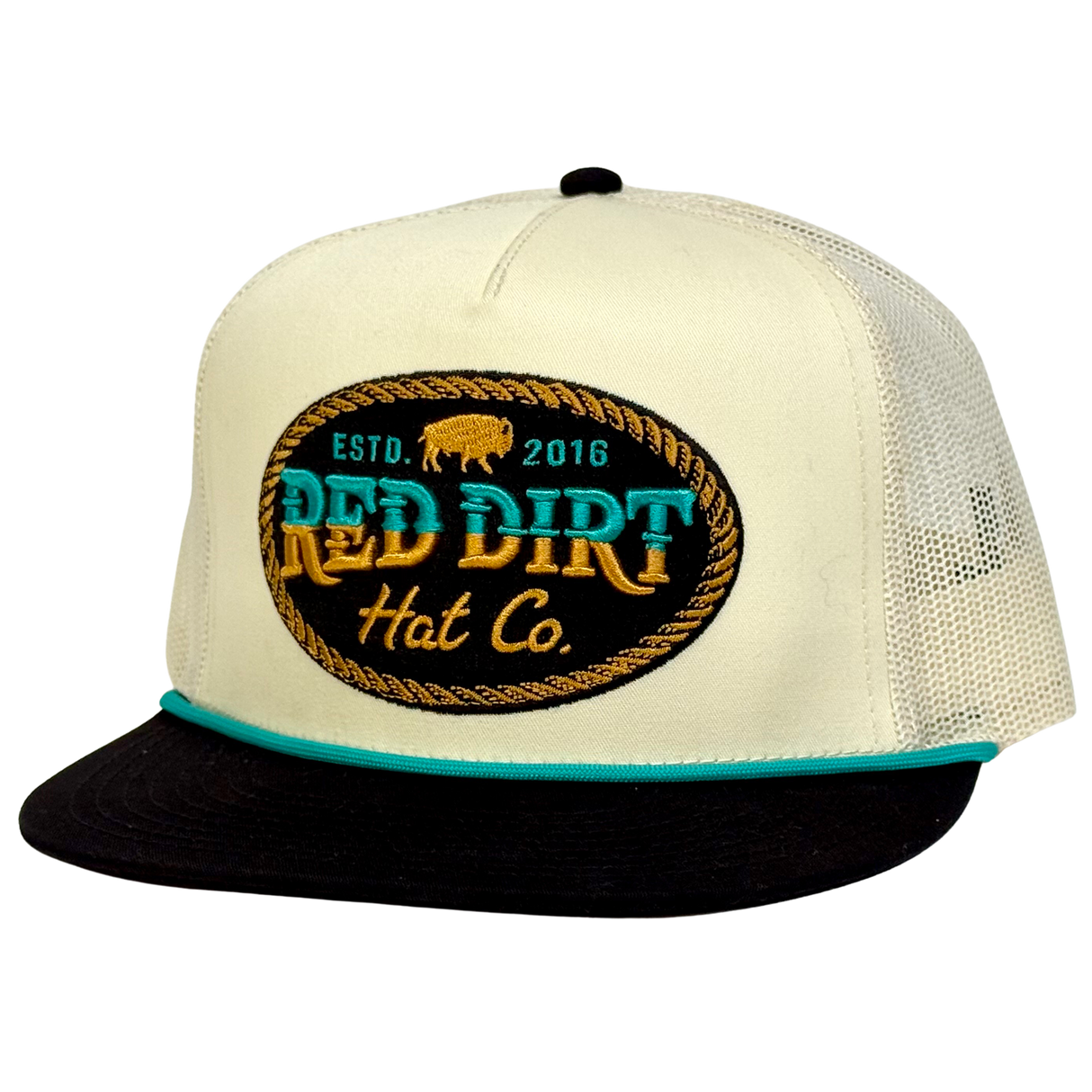 Red Dirt Hat Co. Buffalo Buckle Stone and Black Snapback Cap