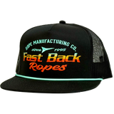 Fast Back Ropes by Red Dirt Hat Co. Horizon Black Mesh Snapback Cap