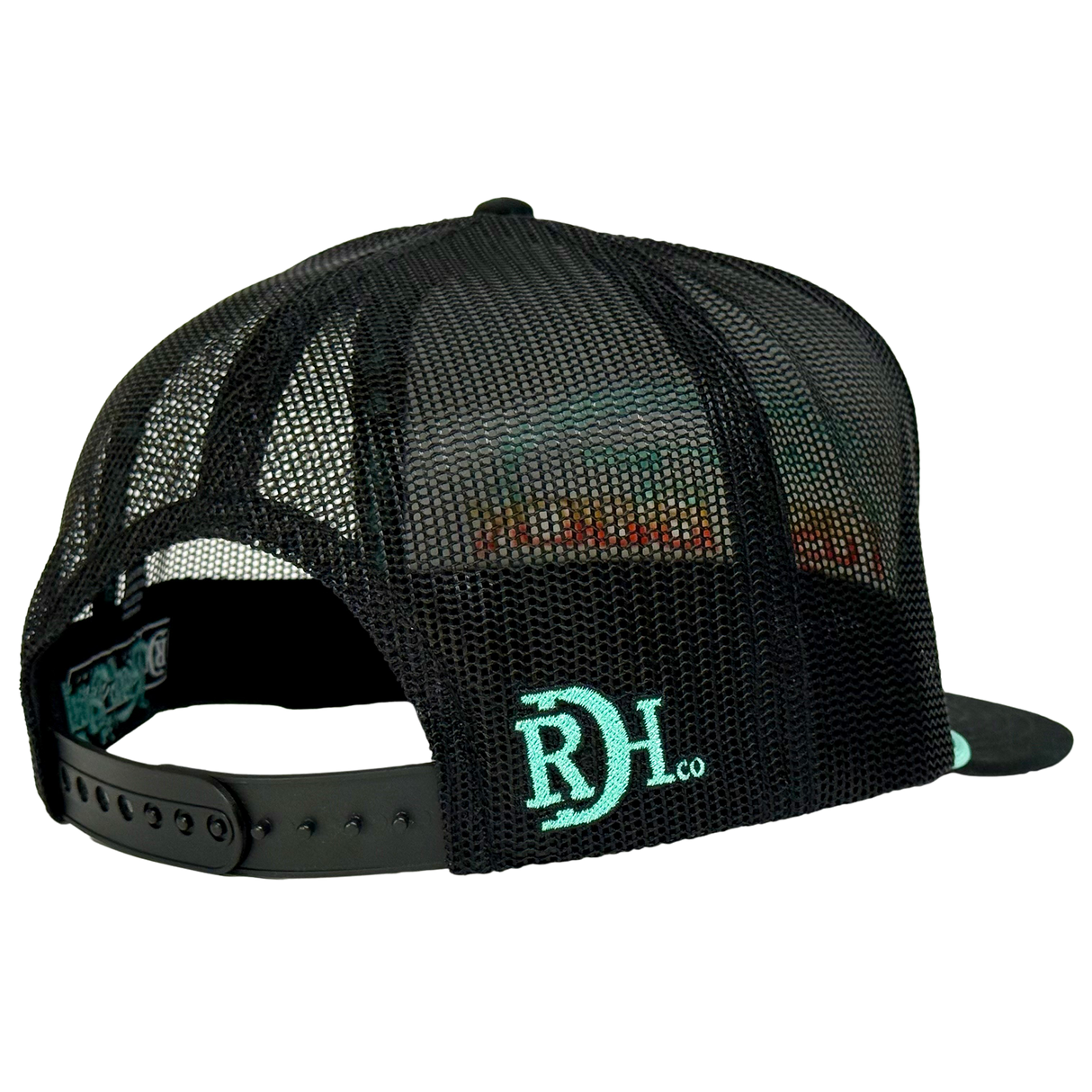 Fast Back Ropes by Red Dirt Hat Co. Horizon Black Mesh Snapback Cap