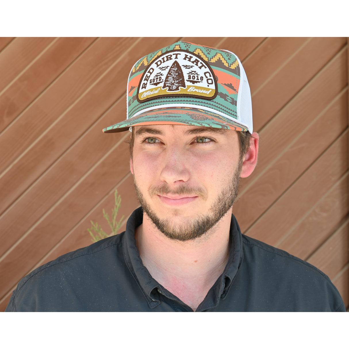 Red Dirt Hat Co. Lost & Found Aztec and White Mesh Snapback Cap