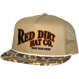 Red Dirt Hat Co. Old Skool II Duck Camo and Khaki Mesh Snapback Cap