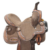 New! 12" Laramie Brown Barrel Racing Saddle By Tough One Saddlery