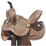 New! 12" Laramie Brown Barrel Racing Saddle By Tough One Saddlery