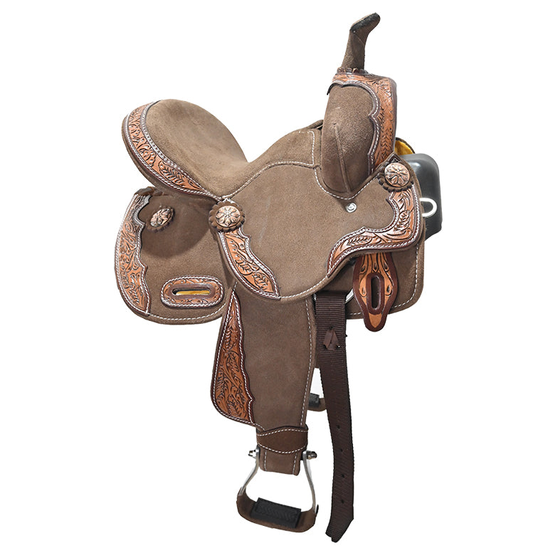 New! 12" Laramie Brown Barrel Racing Saddle By Tough One Saddlery