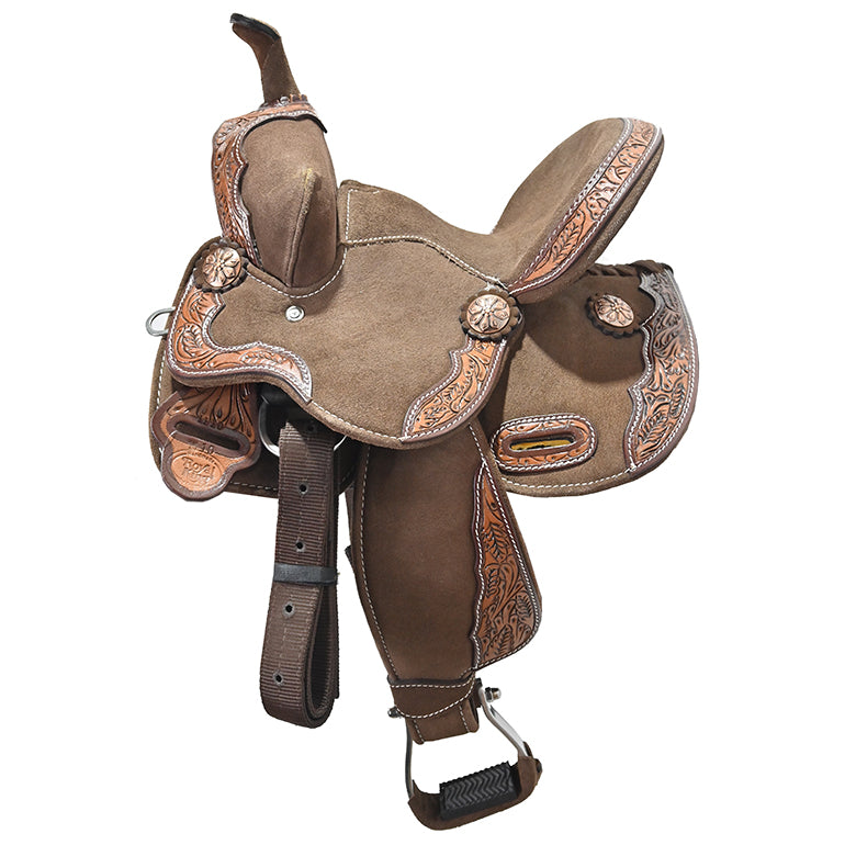 New! 12" Laramie Brown Barrel Racing Saddle By Tough One Saddlery