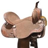 New! 15" Laramie Brown Barrel Racing Saddle By Tough One Saddlery
