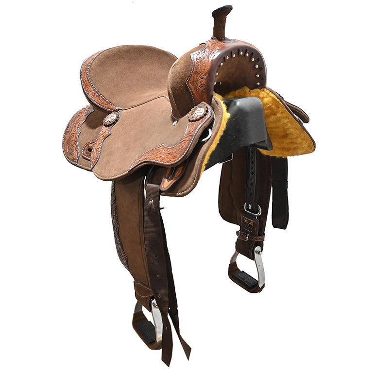 SOLD! New! 14" Laramie Brown Barrel Racing Saddle By Tough One Saddlery