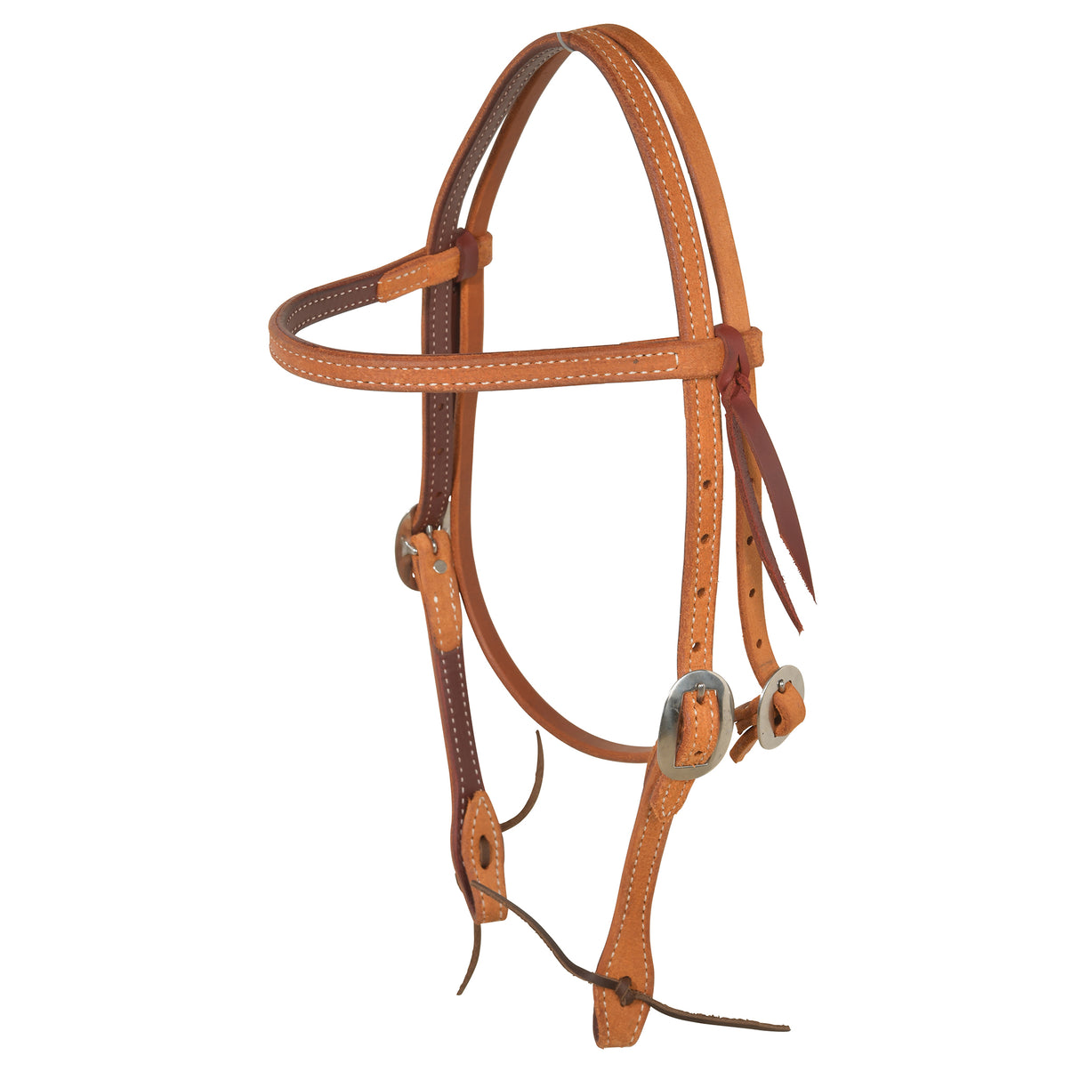 Berlin Custom Leather Doubled N Stitched Roughout Golden Browband Headstall