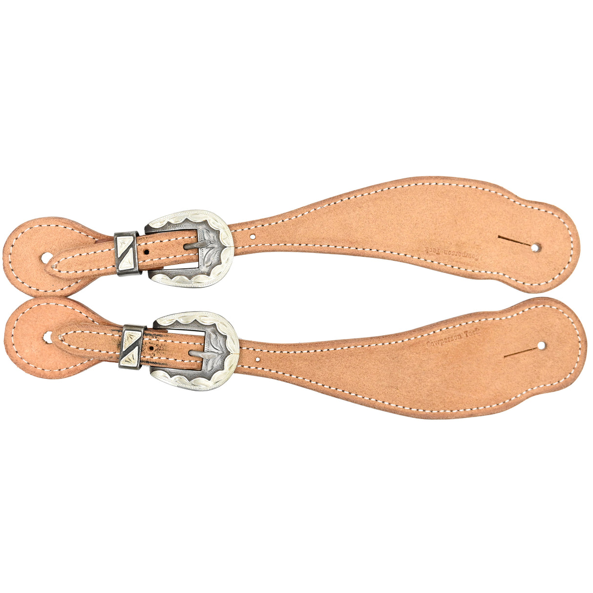 Cowperson Tack Men's Roughout Spur Straps with Scalloped Buckles