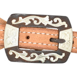 Cowperson Tack Men's Roughout Spur Straps with Browned Vine Buckles