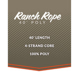 Lone Star Ropes 40' 4-Strand Poly Ranch Rope