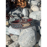 Rafter T Ranch Co. Dog Collar with Turquoise Spots and Rawhide Arrows