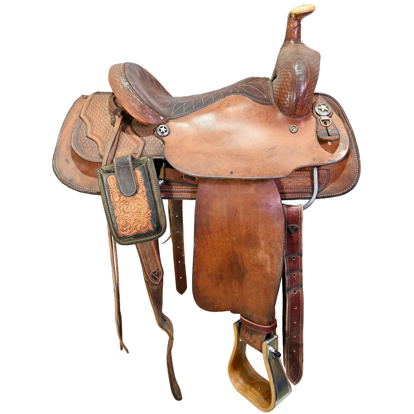 Used 15.5" Sanchez Team Roping Saddle