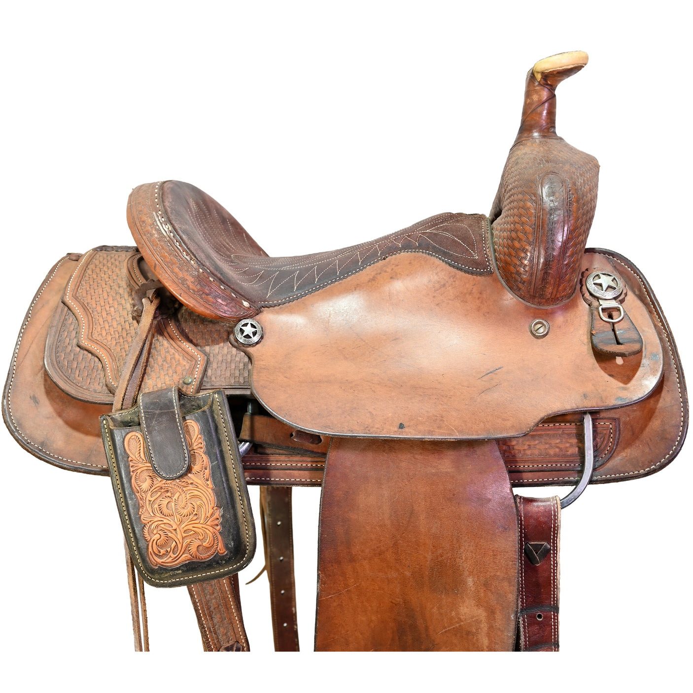 Used 15.5" Sanchez Team Roping Saddle