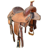 Used 15.5" Sanchez Team Roping Saddle