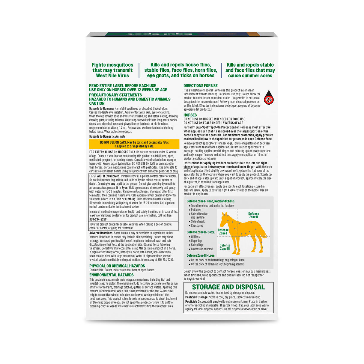 Farnam Equi-Spot, Spot on Fly Control- 6 Week Supply