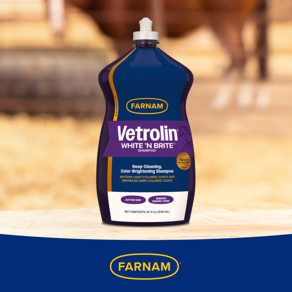 Farnam Vetrolin White 'N Brite Deep-Cleaning Color-Brightening Shampoo- 32oz.